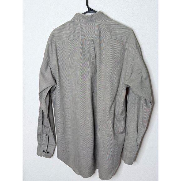 Banana Republic Button-Up Dress Shirt Mens L Gray Two-Ply Cotton Long Sleeve - Picture 4 of 11